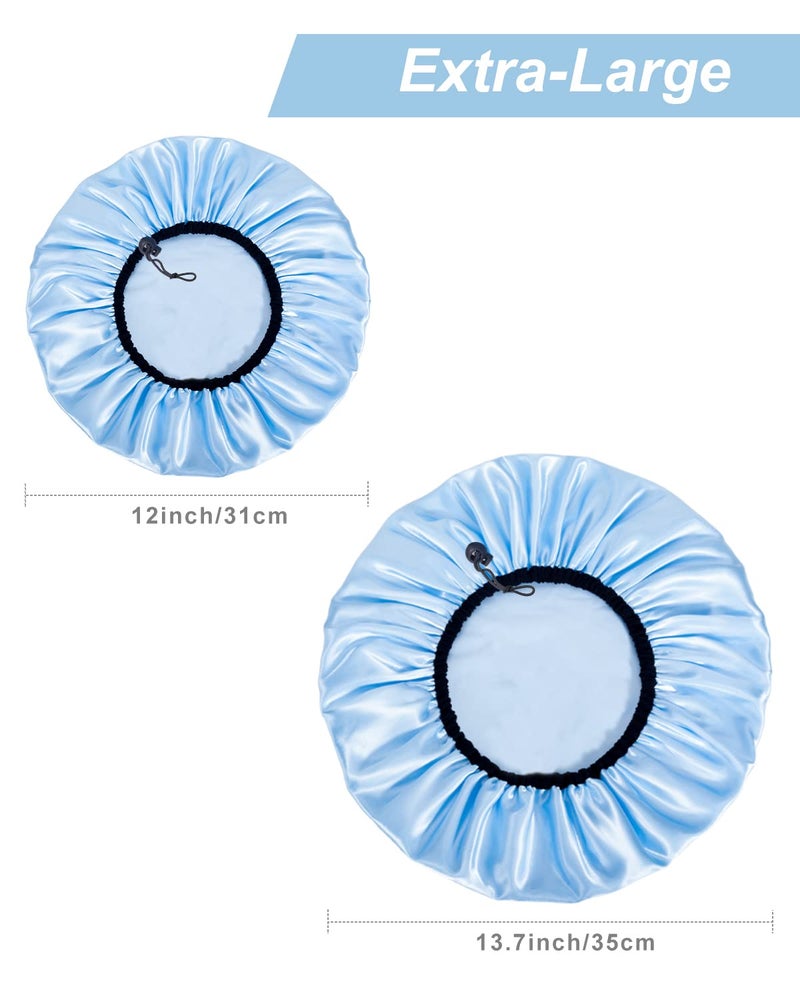 Auban Shower Cap for Women, Adjustable Reusable, Extra Large, Double-Layer Waterproof Bathing cap, Waterproof Exterior, EVA Lining, Hair Cap for All Hair lengths, 3 Colors - Image 3